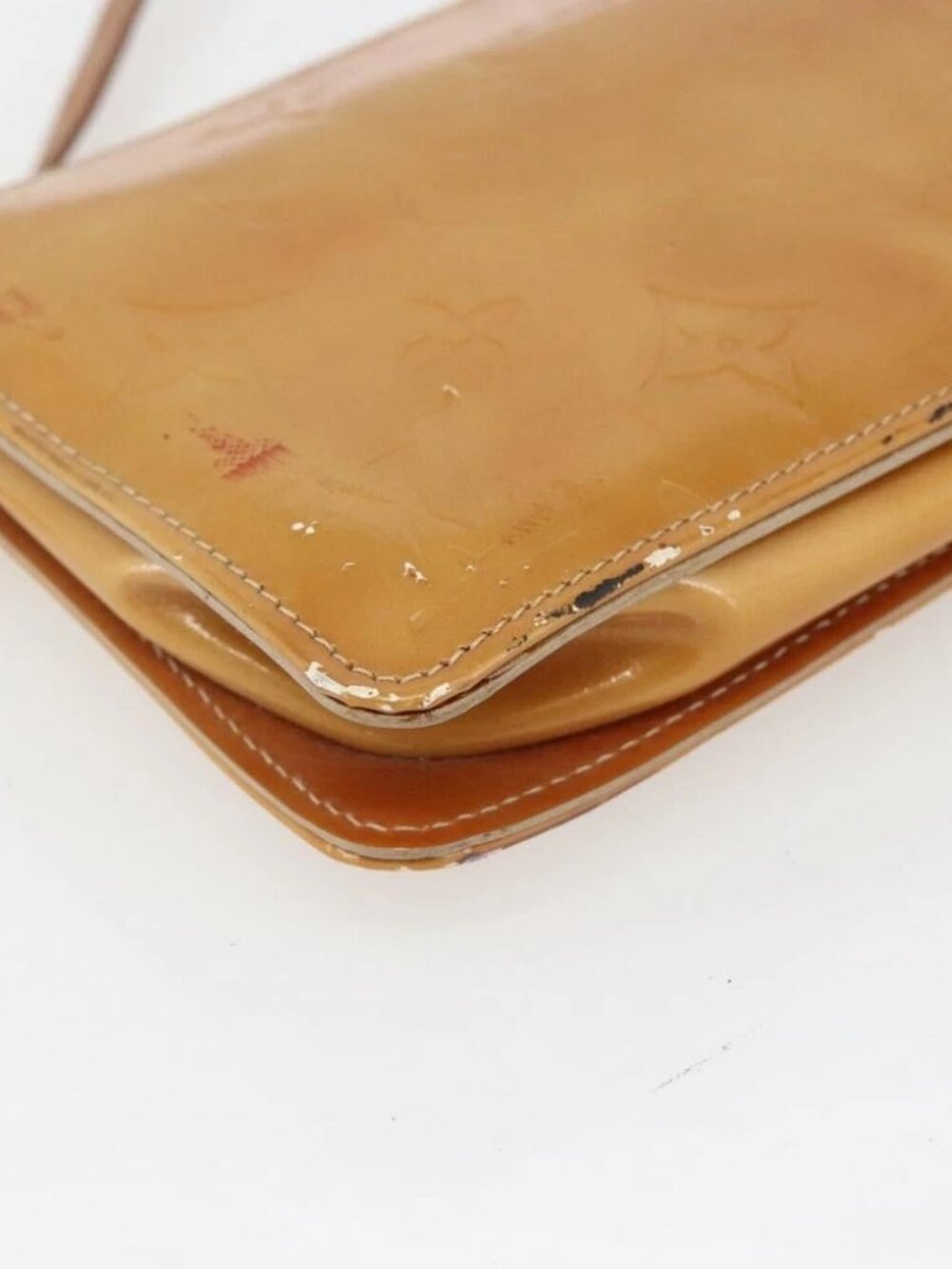 LOUIS VUITTON Monogram Vernis Lexington Accessory Pouch Beige M91010 Auth - Picture 9 of 15